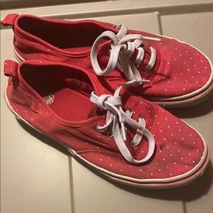 Faded Glory Red and White Polka Dot Sneakers